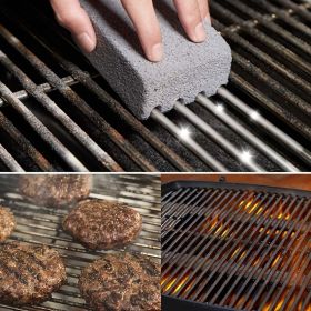 3pcs Ecological Grill Griddle Cleaning Brick Block; De-Scaling Cleaning Stone; For Removing Stains BBQ Racks Flat Top Cookers; Household Cleaning